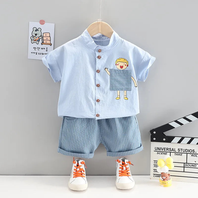 Baby Boys Summer Clothes Outfits Sets Newborn Shirt + Shorts Suits Cloth for toddler Baby Boys clothing 1st babies Birthday Sets