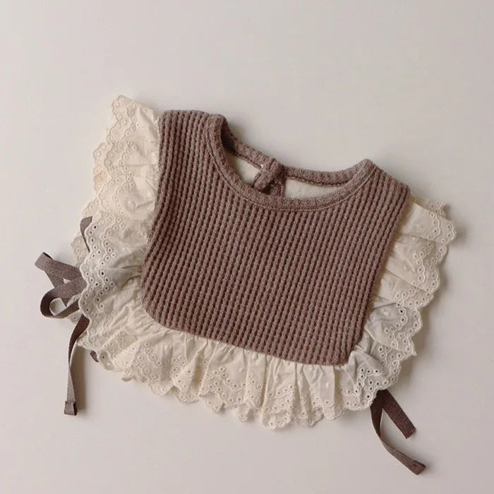 2024 Autumn New Baby Girl Lace Vest Sweet Hollow Out Princess Sleeveless Outerwear Cotton Newborn Infant Bib Knitted Vest 0-3Y