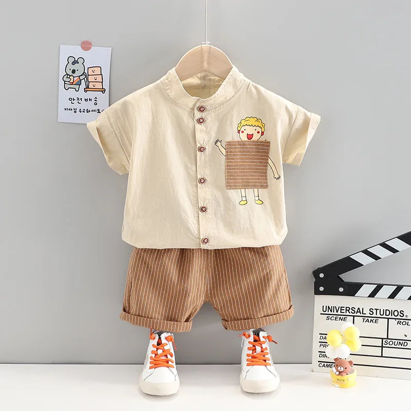 Baby Boys Summer Clothes Outfits Sets Newborn Shirt + Shorts Suits Cloth for toddler Baby Boys clothing 1st babies Birthday Sets
