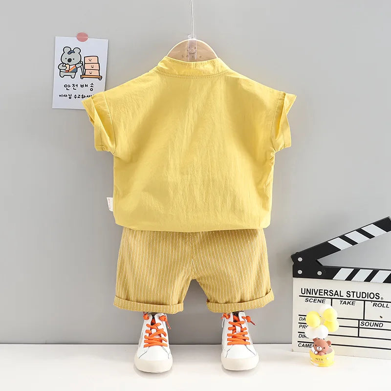 Baby Boys Summer Clothes Outfits Sets Newborn Shirt + Shorts Suits Cloth for toddler Baby Boys clothing 1st babies Birthday Sets