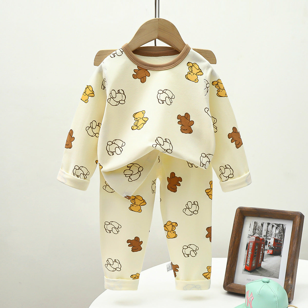 Children's Pajamas suit 2024 Autumn Baby Lycra Underwear Boys Home Clothes Girls Autumn Clothes Pants Children's Clothing Wholesale
