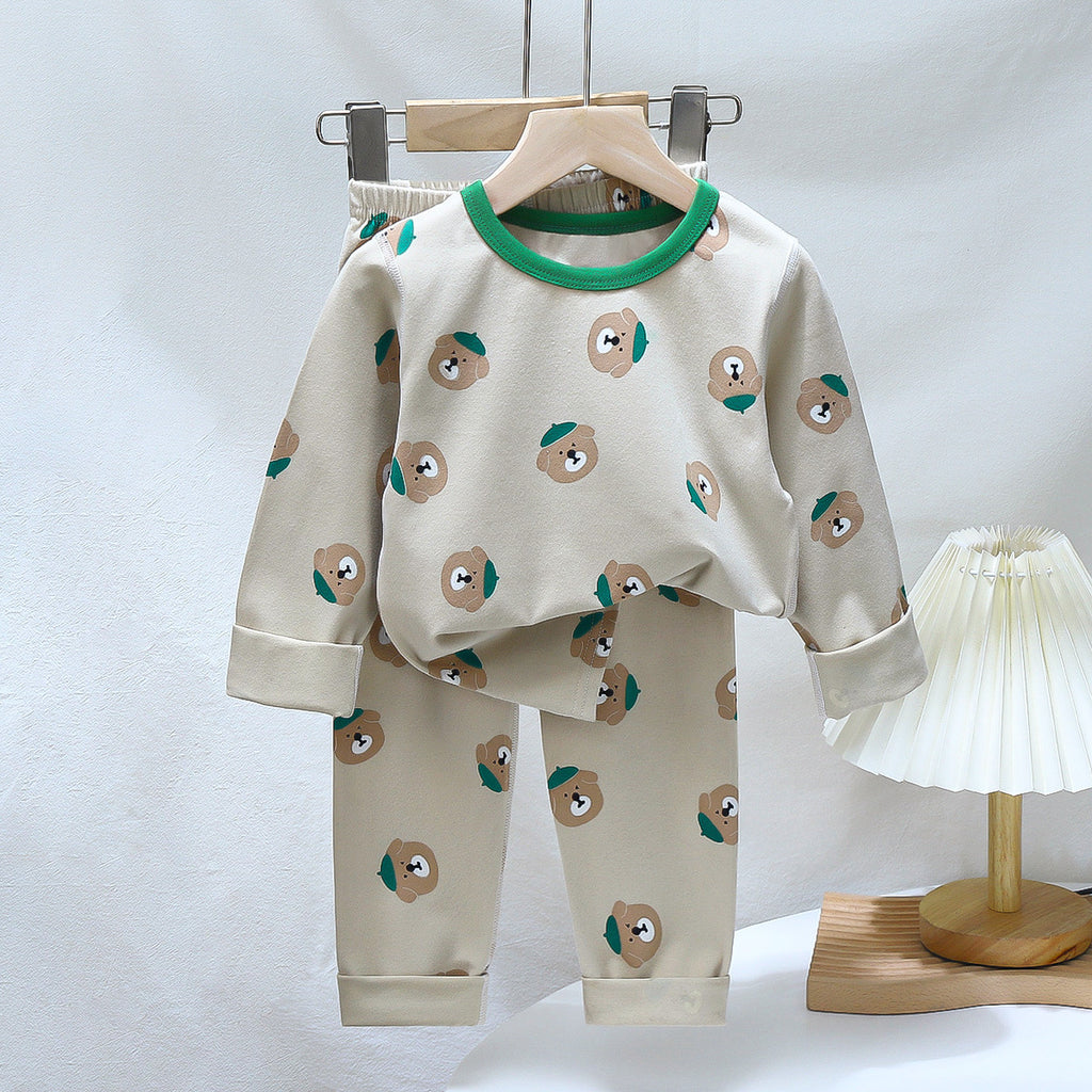 Children's Pajamas suit 2024 Autumn Baby Lycra Underwear Boys Home Clothes Girls Autumn Clothes Pants Children's Clothing Wholesale