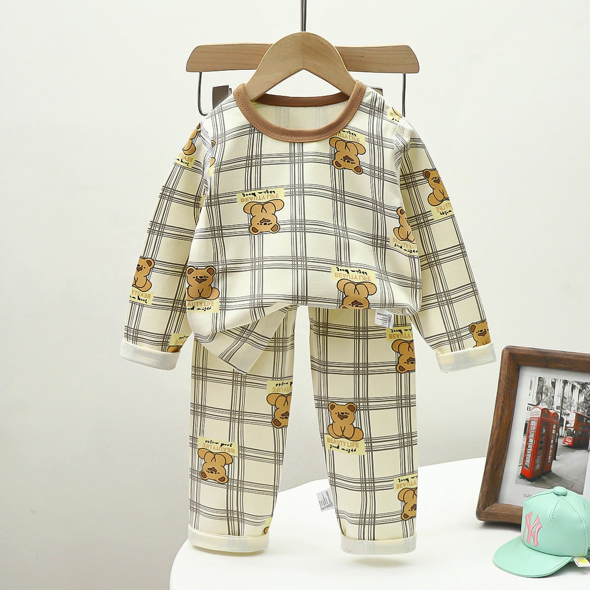 Children's Pajamas suit 2024 Autumn Baby Lycra Underwear Boys Home Clothes Girls Autumn Clothes Pants Children's Clothing Wholesale