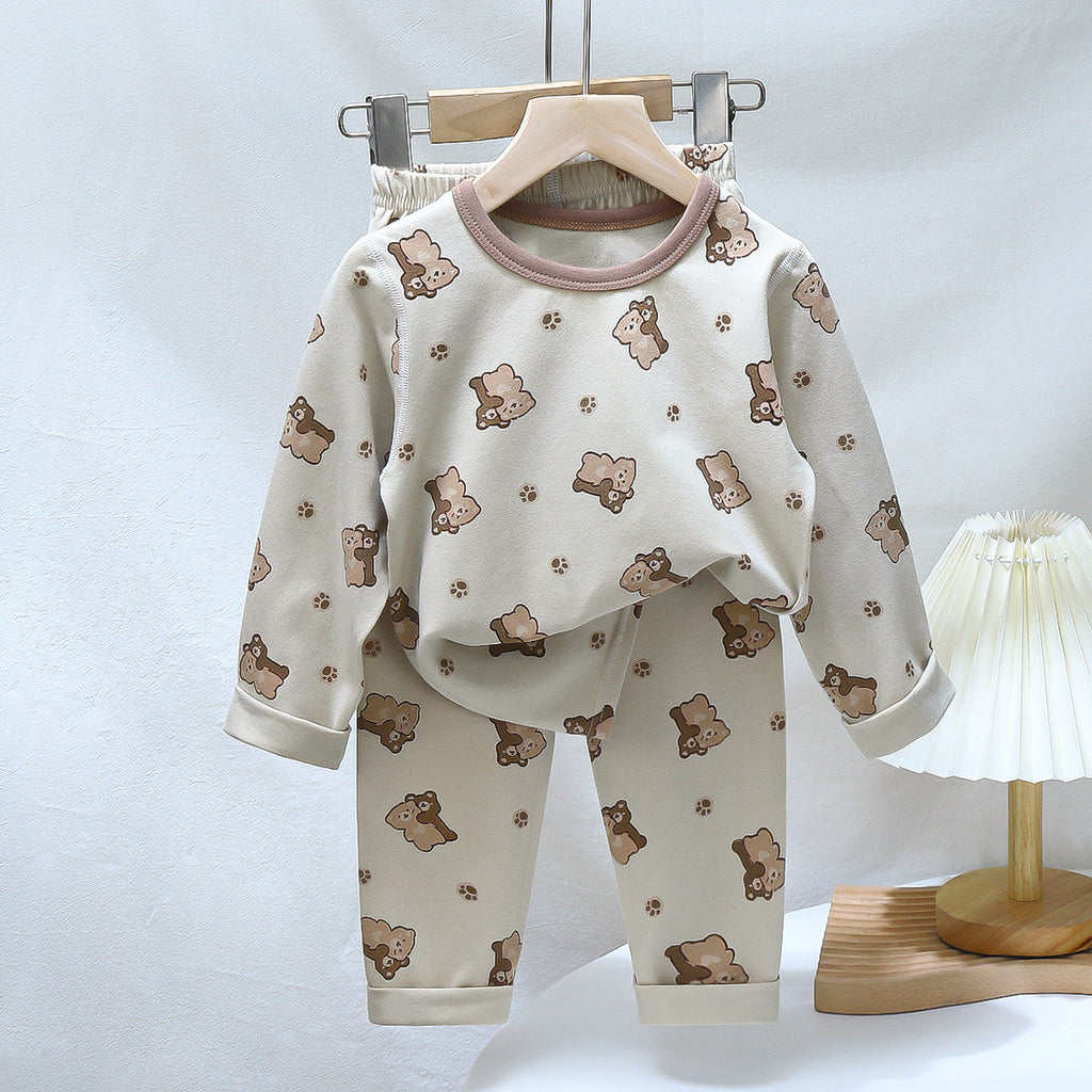 Children's Pajamas suit 2024 Autumn Baby Lycra Underwear Boys Home Clothes Girls Autumn Clothes Pants Children's Clothing Wholesale