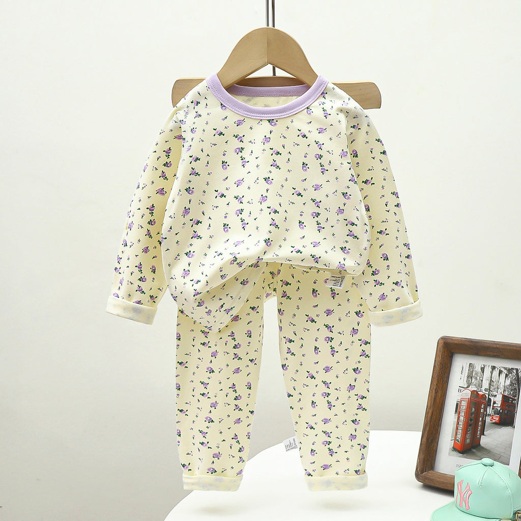 Children's Pajamas suit 2024 Autumn Baby Lycra Underwear Boys Home Clothes Girls Autumn Clothes Pants Children's Clothing Wholesale