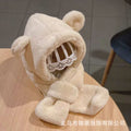 Baby Hat and Scarf Integrated Autumn and Winter Boys and Girls Cute Super Cute fleece-lined Baby Outgoing Windproof Ear Protection Hat