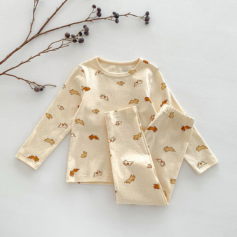 Children's Pajamas, Baby Autumn Clothes and Long Trousers, Kidsren's Home Clothes, Category a Pure Cotton Pajamas for Boys and Girls, Boys' Home Clothes