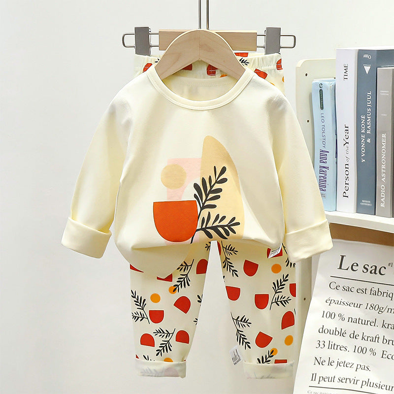 Children's Pajamas suit 2024 Autumn Baby Lycra Underwear Boys Home Clothes Girls Autumn Clothes Pants Children's Clothing Wholesale