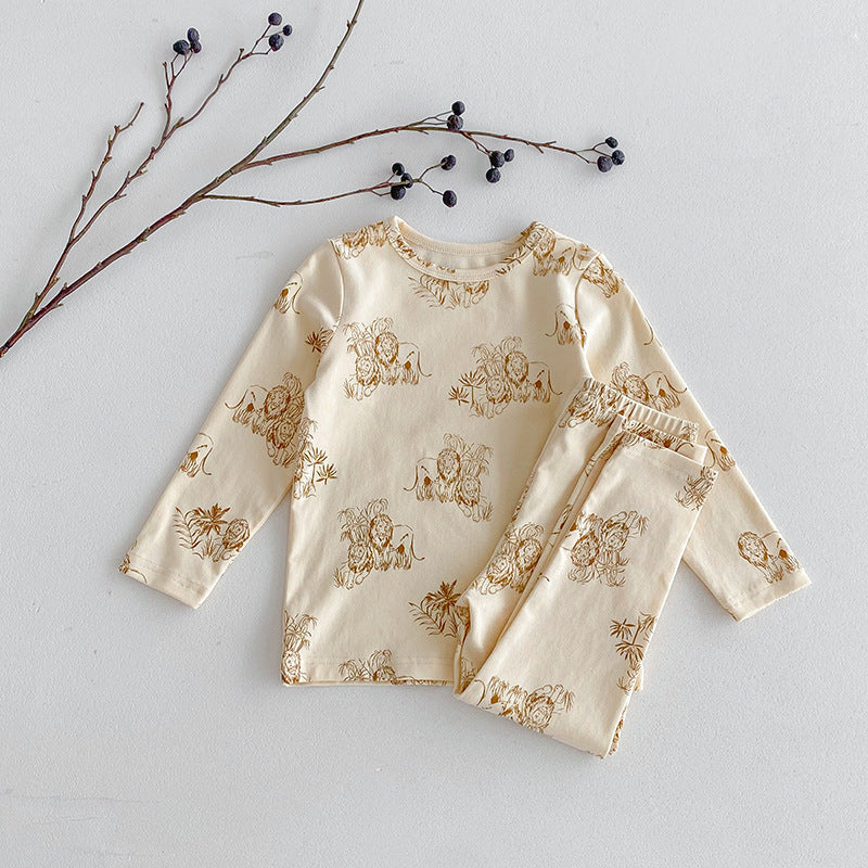 Children's Pajamas, Baby Autumn Clothes and Long Trousers, Kidsren's Home Clothes, Category a Pure Cotton Pajamas for Boys and Girls, Boys' Home Clothes