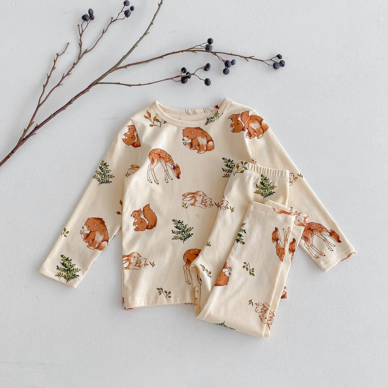 Children's Pajamas, Baby Autumn Clothes and Long Trousers, Kidsren's Home Clothes, Category a Pure Cotton Pajamas for Boys and Girls, Boys' Home Clothes