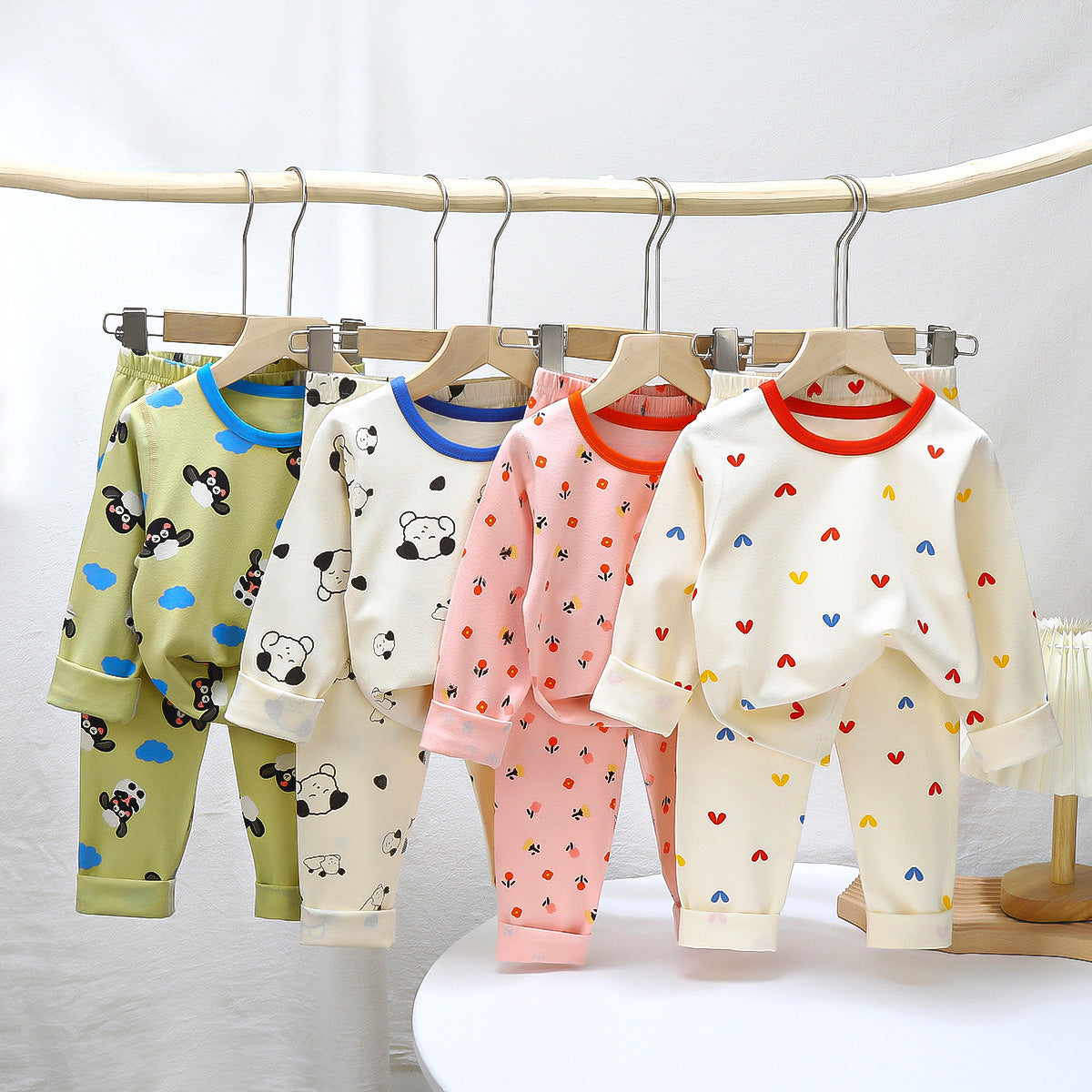 Children's Pajamas suit 2024 Autumn Baby Lycra Underwear Boys Home Clothes Girls Autumn Clothes Pants Children's Clothing Wholesale