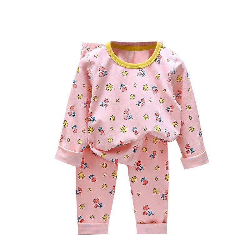 Children's Pajamas suit 2024 Autumn Baby Lycra Underwear Boys Home Clothes Girls Autumn Clothes Pants Children's Clothing Wholesale
