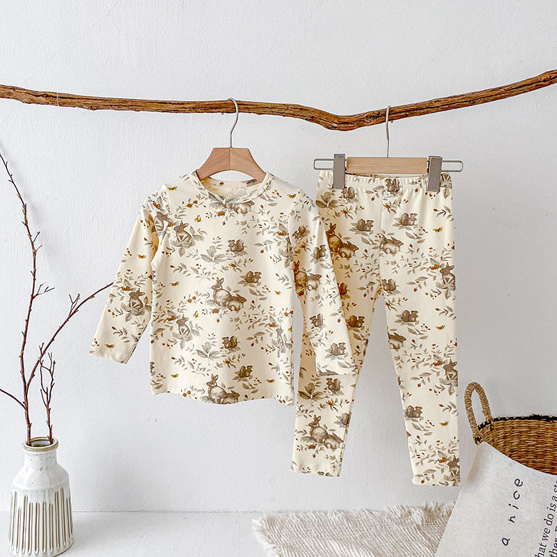 Children's Pajamas, Baby Autumn Clothes and Long Trousers, Kidsren's Home Clothes, Category a Pure Cotton Pajamas for Boys and Girls, Boys' Home Clothes