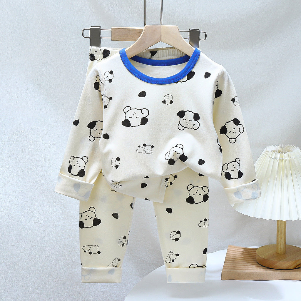 Children's Pajamas suit 2024 Autumn Baby Lycra Underwear Boys Home Clothes Girls Autumn Clothes Pants Children's Clothing Wholesale