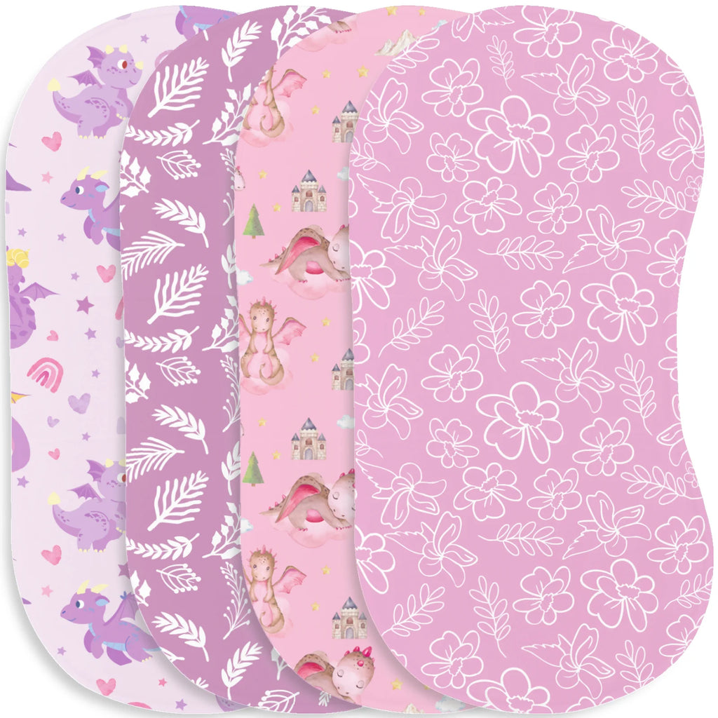 6/5/4Pcs Baby Burp Cloths Baseball Print Soft Cotton Newborn Bibs Absorbent Burpies For Infant Boy Girl Sports Theme Baby Shower