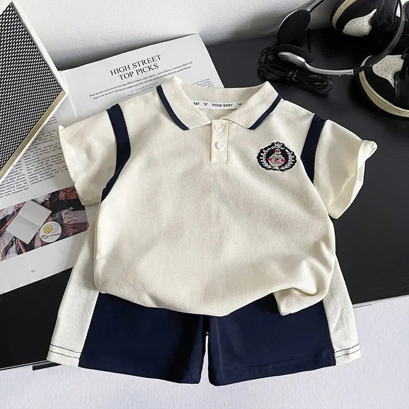 0-5Years New Baby Boys Clothes Sets Infant Kids Embroidery Labeling T Shirt Shorts 2pcs/sets Children Clothing Tracksuits Set
