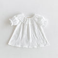 Baby Girl's Blouse Summer New Cotton Breathable Shirt Tops Clothing for Girls Versatile Ruffle Collar Short Sleeved T-shirt