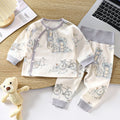 Newborn Boys Girls Pure Cotton Warm Pajamas Cute Cartoon Print Long Sleeve Pyjamas Toddler Baby Autumn Sleepwear Clothing Sets