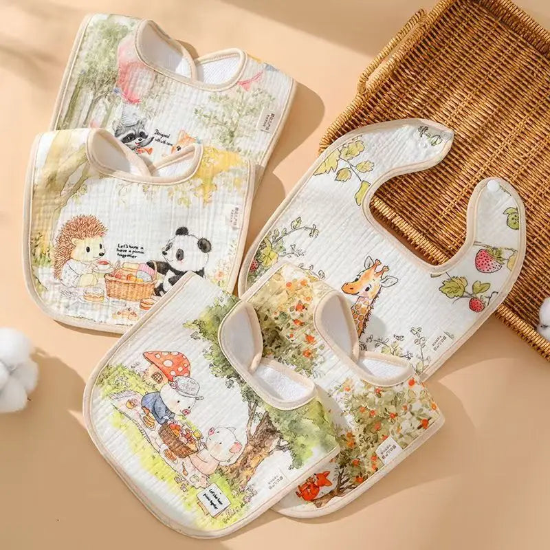 Baby Bibs Burp Clothes Cotton Newborn Bibs for Girls Boys Baby Stuff Infant Accessories Toddler Saliva Towels Baby Care