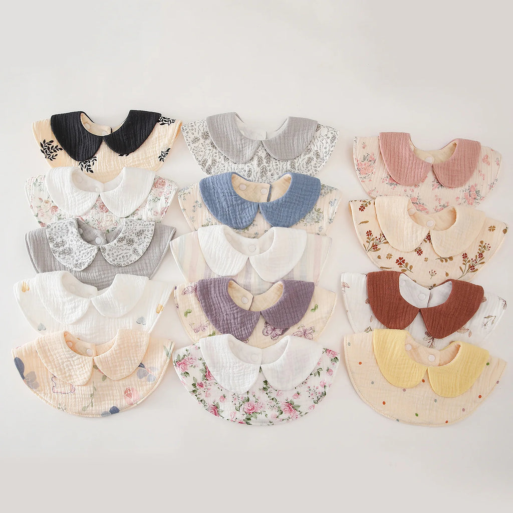 Cotton Baby Bibs 6 Layer Gauze Saliva Towel Baby Burp Cloths for Newborn Girls Adjustable Bibs for Newborn Baby Items
