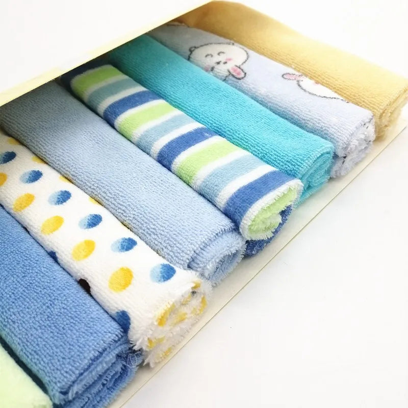 8pcs/pack Newborn Baby Face Towel Baby Wash Cloth Infant Toddler Soft Bath Square Handkerchief Baby Wipe Mouth Washcloth