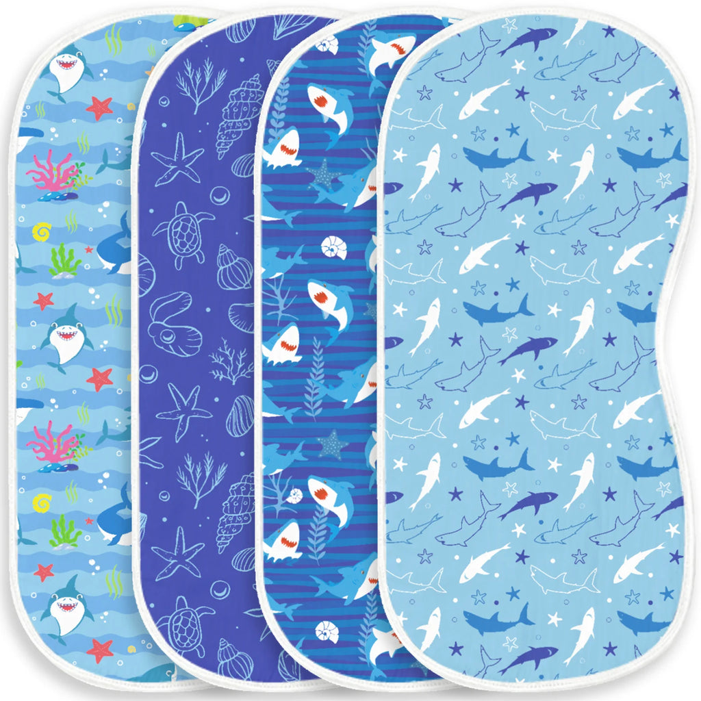 6/5/4Pcs Baby Burp Cloths Baseball Print Soft Cotton Newborn Bibs Absorbent Burpies For Infant Boy Girl Sports Theme Baby Shower
