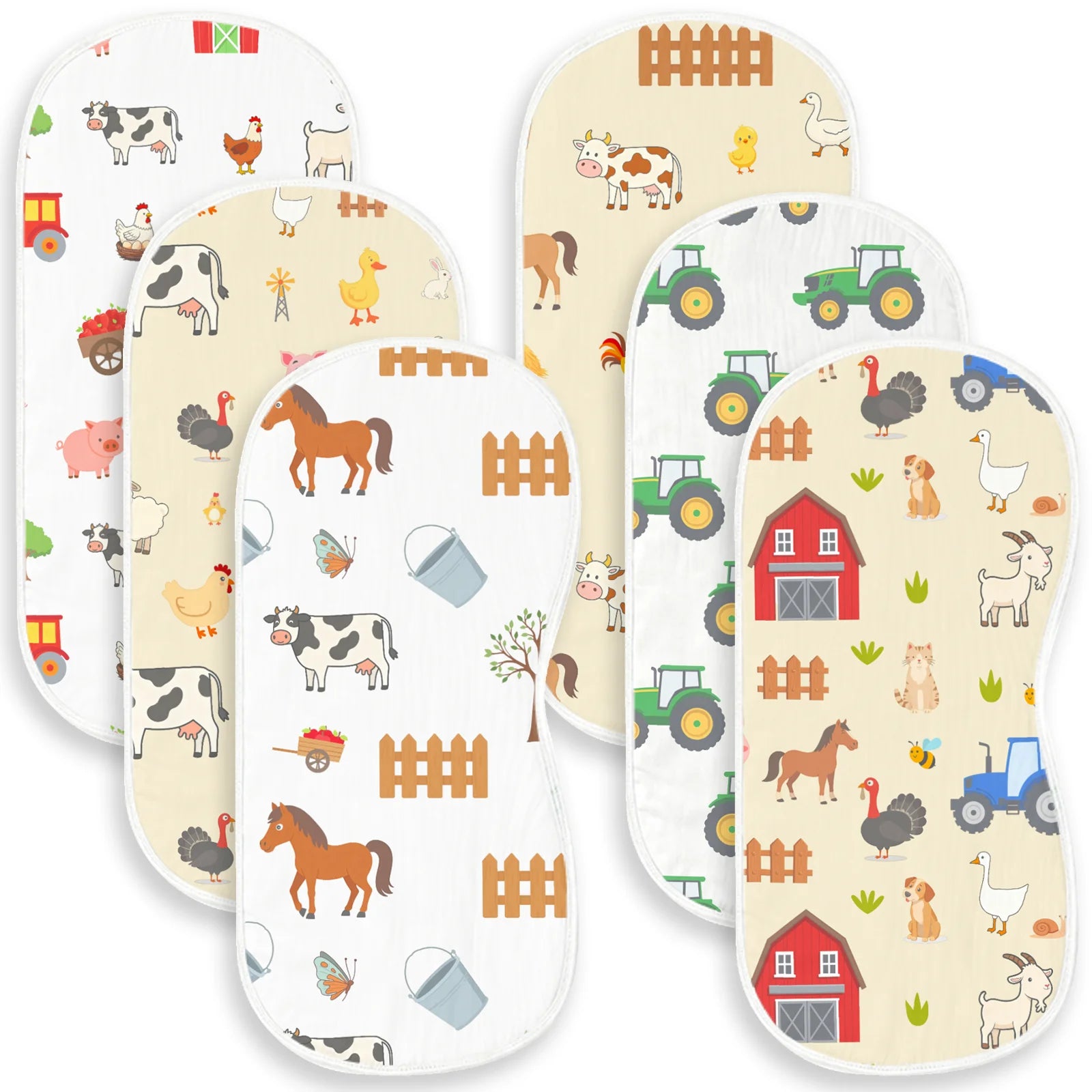 6/5/4Pcs Baby Burp Cloths Baseball Print Soft Cotton Newborn Bibs Absorbent Burpies For Infant Boy Girl Sports Theme Baby Shower