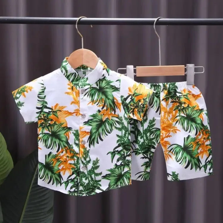 Baby Boy Clothes 0-5Y Summer New Beach Fashion Children Suits Boys Clothing Printed Shirts Short Sleeves Shorts Boys Two Pieces