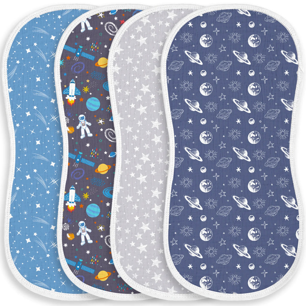 6/5/4Pcs Baby Burp Cloths Baseball Print Soft Cotton Newborn Bibs Absorbent Burpies For Infant Boy Girl Sports Theme Baby Shower
