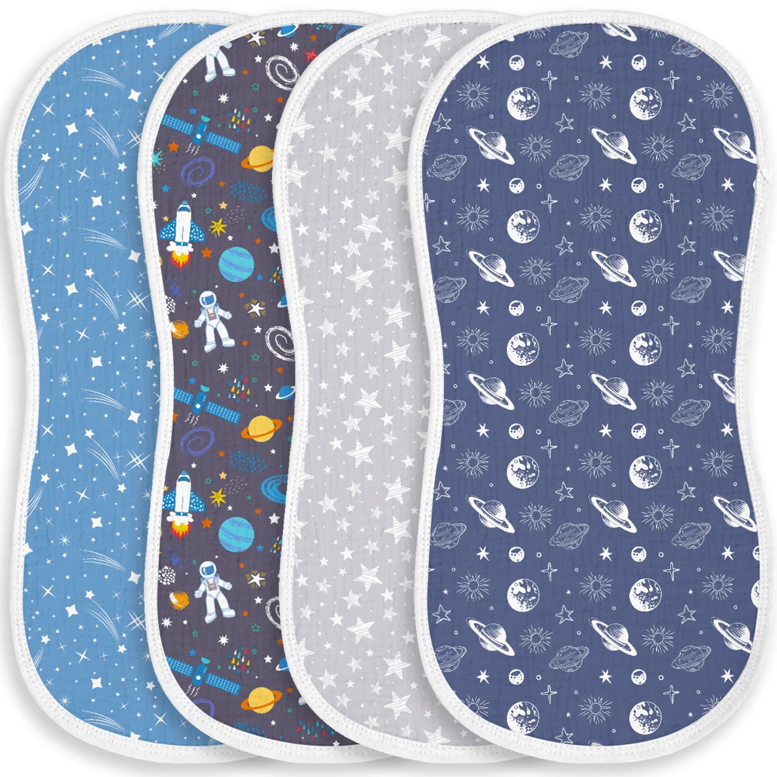 6/5/4Pcs Baby Burp Cloths Baseball Print Soft Cotton Newborn Bibs Absorbent Burpies For Infant Boy Girl Sports Theme Baby Shower