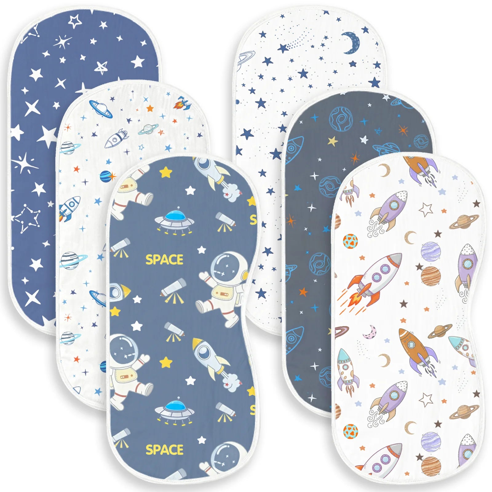 6/5/4Pcs Baby Burp Cloths Baseball Print Soft Cotton Newborn Bibs Absorbent Burpies For Infant Boy Girl Sports Theme Baby Shower