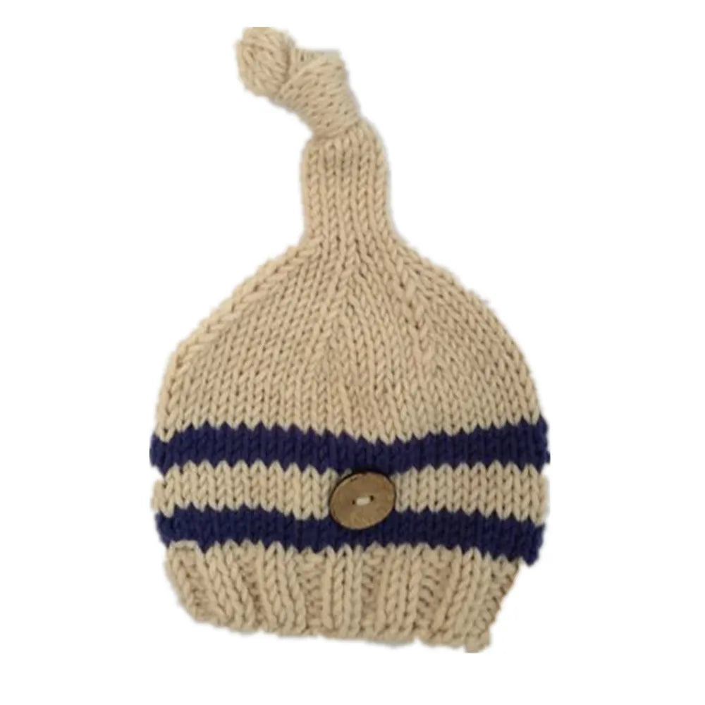 Baby Photo Costume Clothes Newborn Girls Boys Photography Prop Crochet Knit Overall Bib Pants + Hat 2pcs Sets Striped Outfits