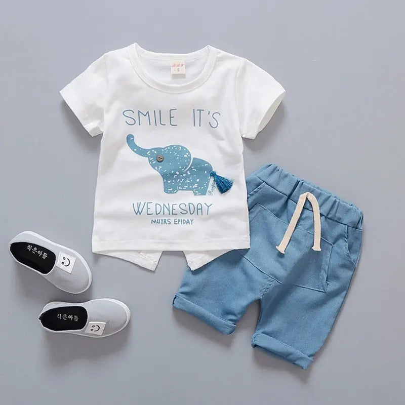 Baby Boys Summer Clothes Outfits Sets Newborn Shirt + Shorts Suits Cloth for toddler Baby Boys clothing 1st babies Birthday Sets