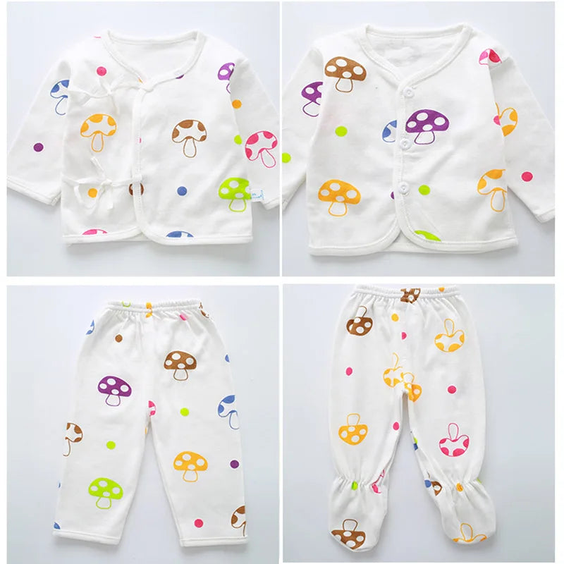 0-3 Months Infant Clothing Set Cotton Newborn Boys Baby for Girls Print Girl Suits