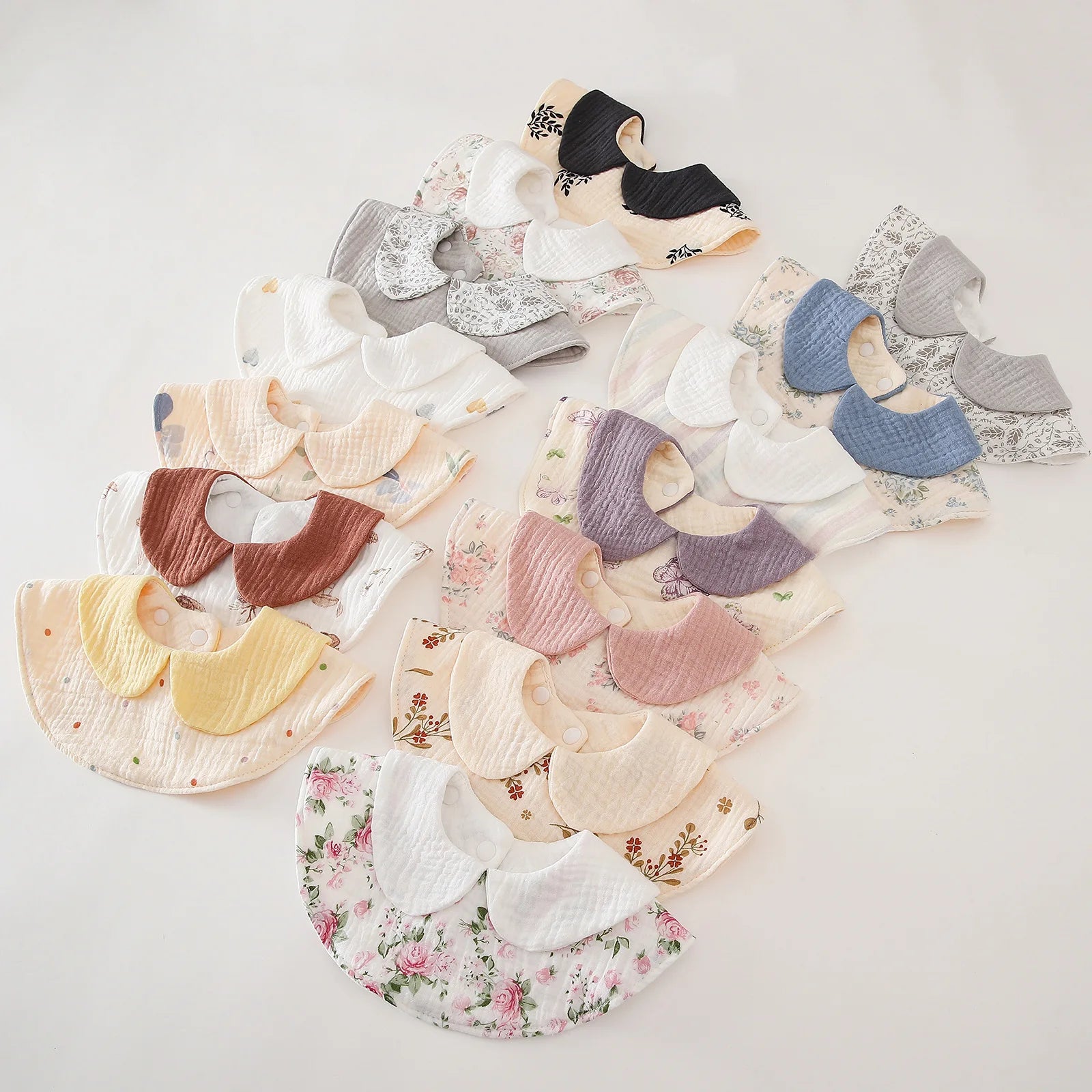 Cotton Baby Bibs 6 Layer Gauze Saliva Towel Baby Burp Cloths for Newborn Girls Adjustable Bibs for Newborn Baby Items