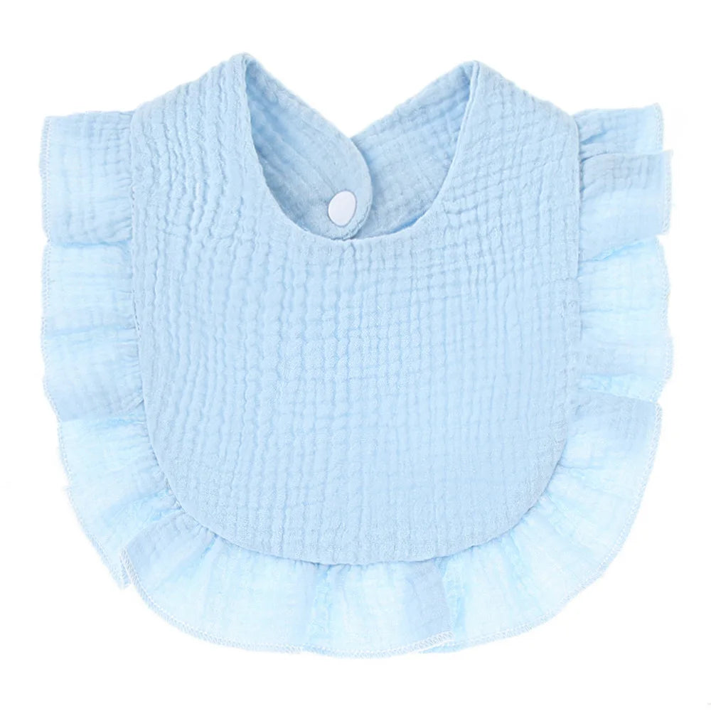 Baby Boy Girls Burp Cloths Lace Bibs Soft Cotton Adjustable Bib Newborn Stuff Toddler Burp Cloths Kids Feeding Saliva Towel
