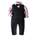 Baby Boys Suits Gentleman Shirt+Vest+Pants Toddlers Cotton Christening Wedding Birthday Clothing Set Formal Children's Suits
