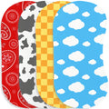 6/5/4Pcs Baby Burp Cloths Baseball Print Soft Cotton Newborn Bibs Absorbent Burpies For Infant Boy Girl Sports Theme Baby Shower