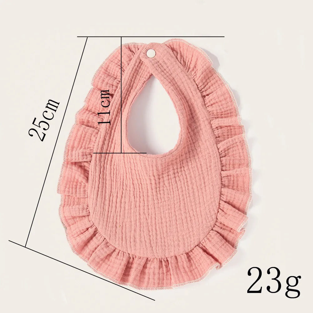 Baby Boy Girls Burp Cloths Lace Bibs Soft Cotton Adjustable Bib Newborn Stuff Toddler Burp Cloths Kids Feeding Saliva Towel
