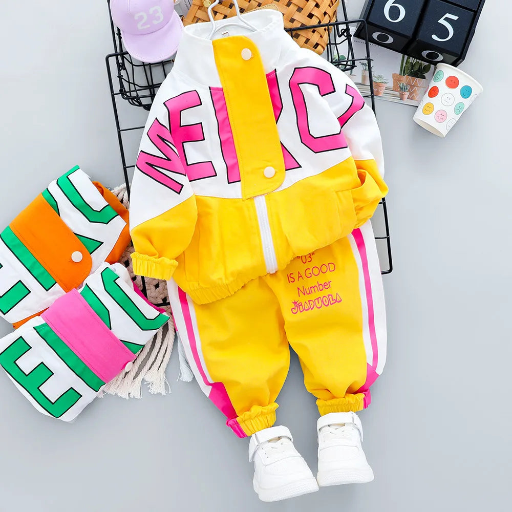 Toddler Baby Boys girl Clothes Set spring autumn corduroy Cartoon Clothing Sets Boys Hoodies Jacket And Pants Kids Suit 0-5Y