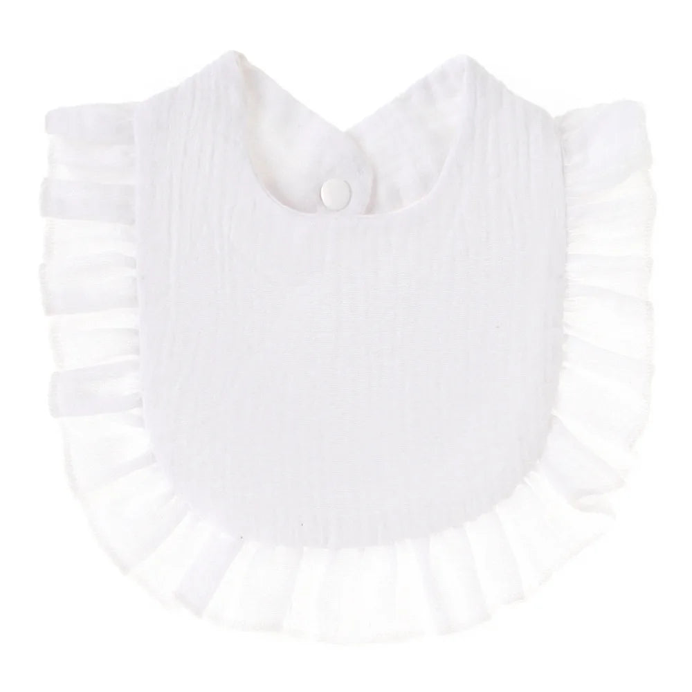 Baby Boy Girls Burp Cloths Lace Bibs Soft Cotton Adjustable Bib Newborn Stuff Toddler Burp Cloths Kids Feeding Saliva Towel