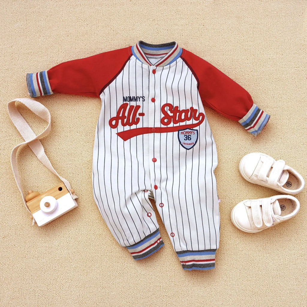 Baby clothes newborn coverall infants boys clothes baseball sport style cotton ropa de bebe spring toddler clothing boy